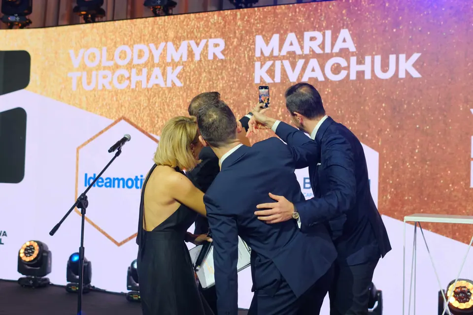 Congratulating the winners on the 2023 Gala stage
